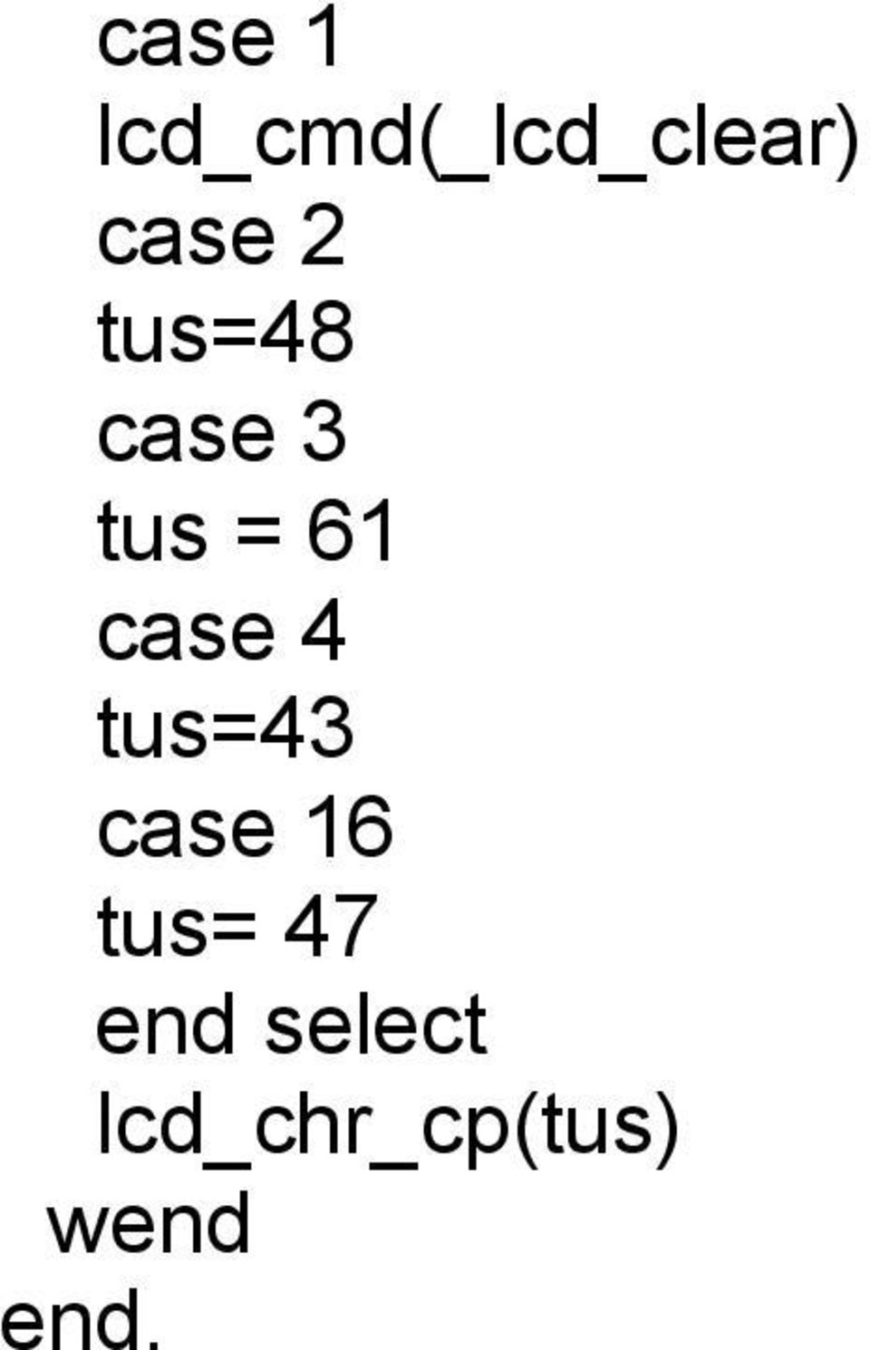 tus=43 case 16 tus= 47