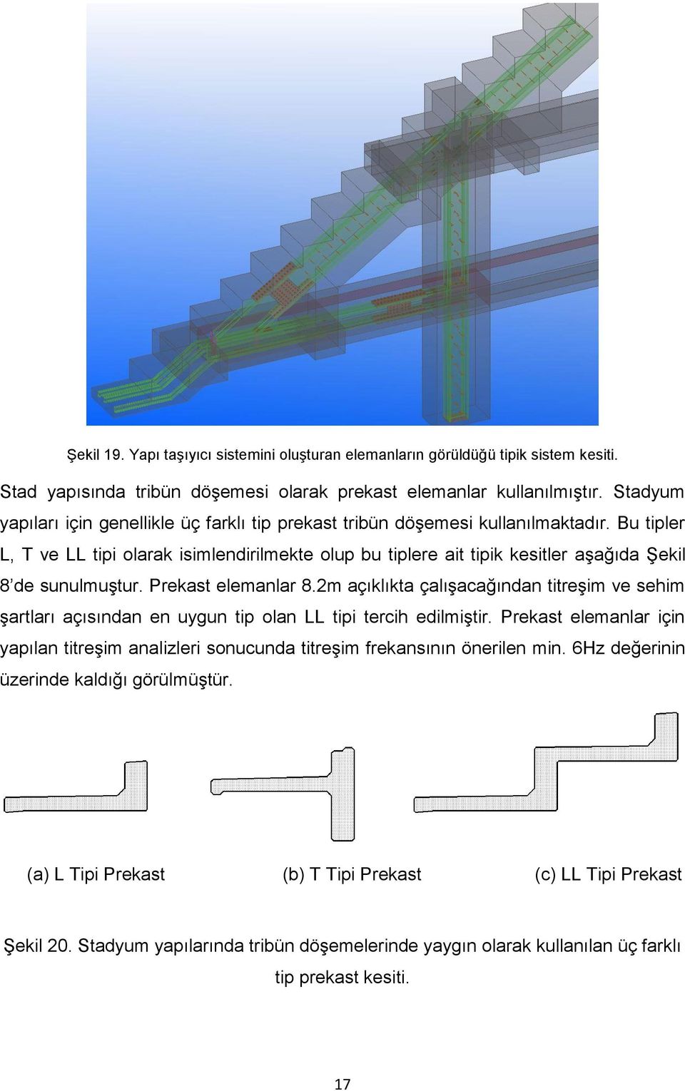 Bu tipler L, T ve LL tipi olarak isimlendirilmekte olup bu tiplere ait tipik kesitler aşağıda Şekil 8 de sunulmuştur. Prekast elemanlar 8.