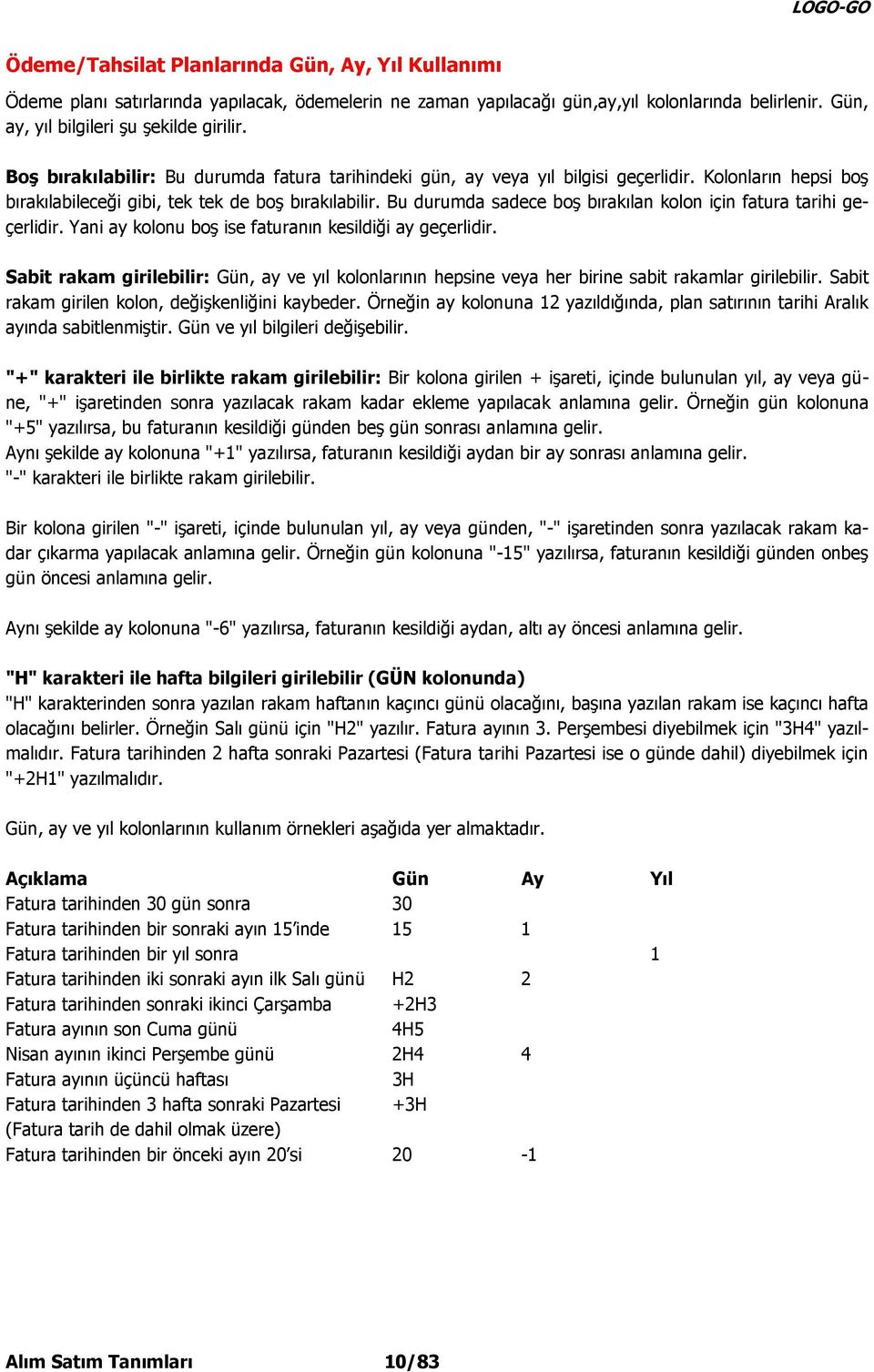 Bu durumda sadece boş bırakılan kolon için fatura tarihi geçerlidir. Yani ay kolonu boş ise faturanın kesildiği ay geçerlidir.