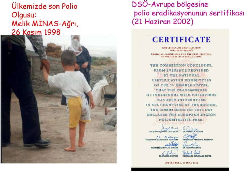 DSÖ-Avrupa bölgesine polio