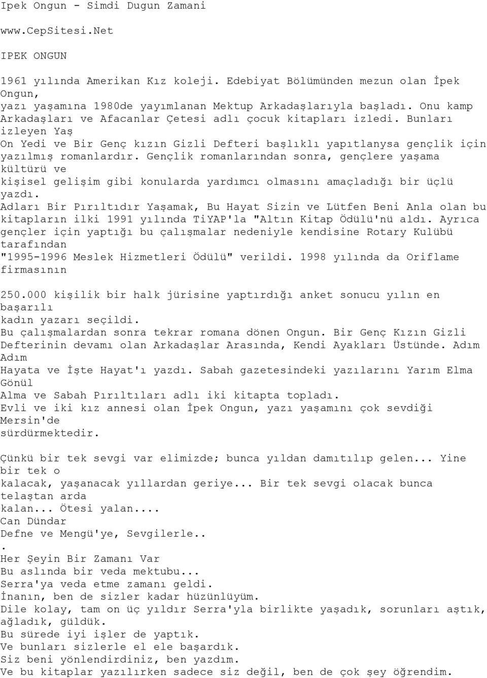 Ipek Ongun - Simdi Dugun Zamani. IPEK ONGUN - PDF Ücretsiz indirin