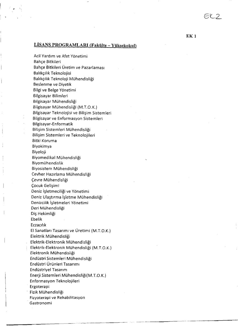 ) Bilgisayar Teknolojisi ve Bilişim Sistemleri Bilgisayar ve Enformasyon Sistemleri Bilgisayar-Enformatik Bilişim Sistemleri Mühendisliği Bilişim Sistemleri ve Teknolojileri Bitki Koruma Biyokimya