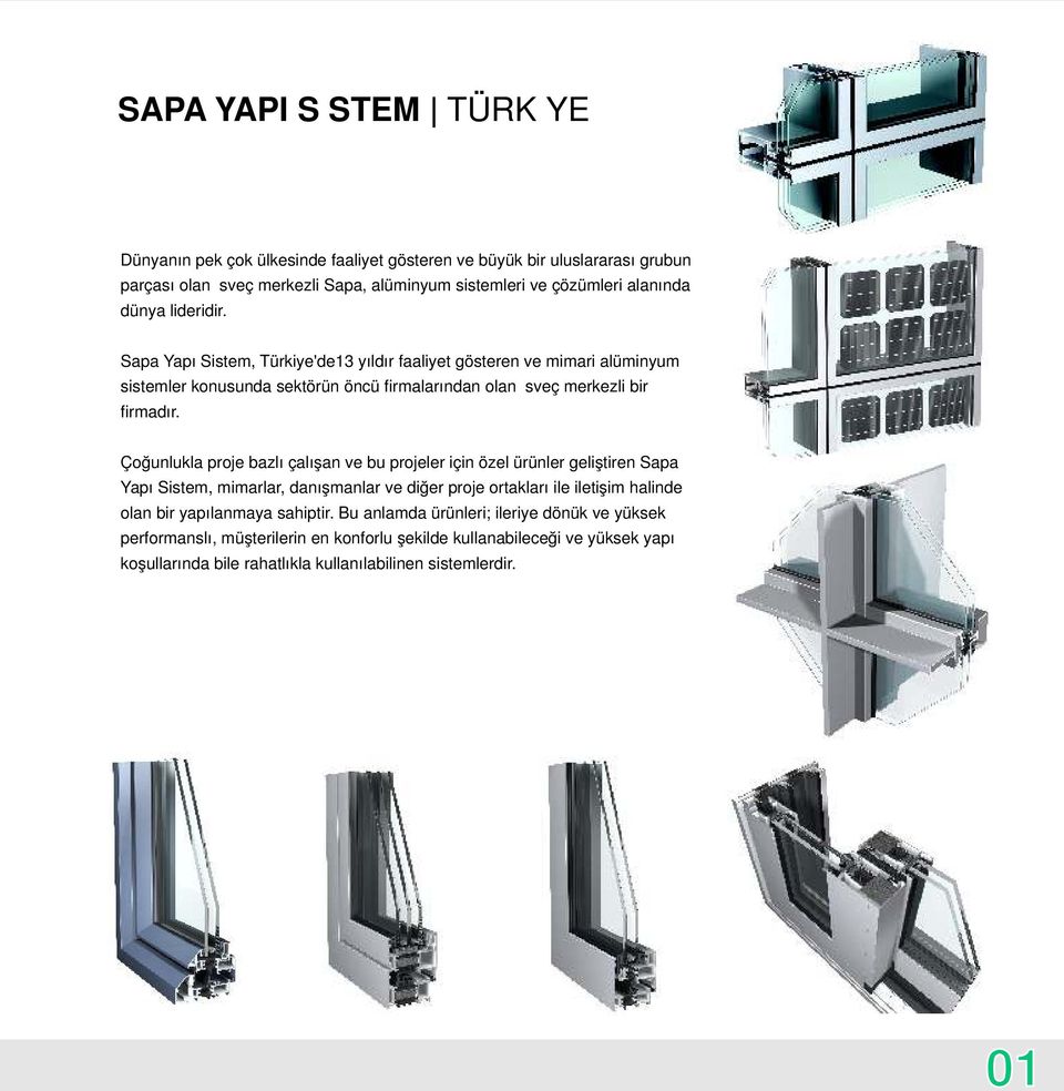 Çoğunlukla proje bazlı çalışan ve bu projeler için özel ürünler geliştiren Sapa Yapı Sistem, mimarlar, danışmanlar ve diğer proje ortakları ile iletişim halinde olan bir yapılanmaya