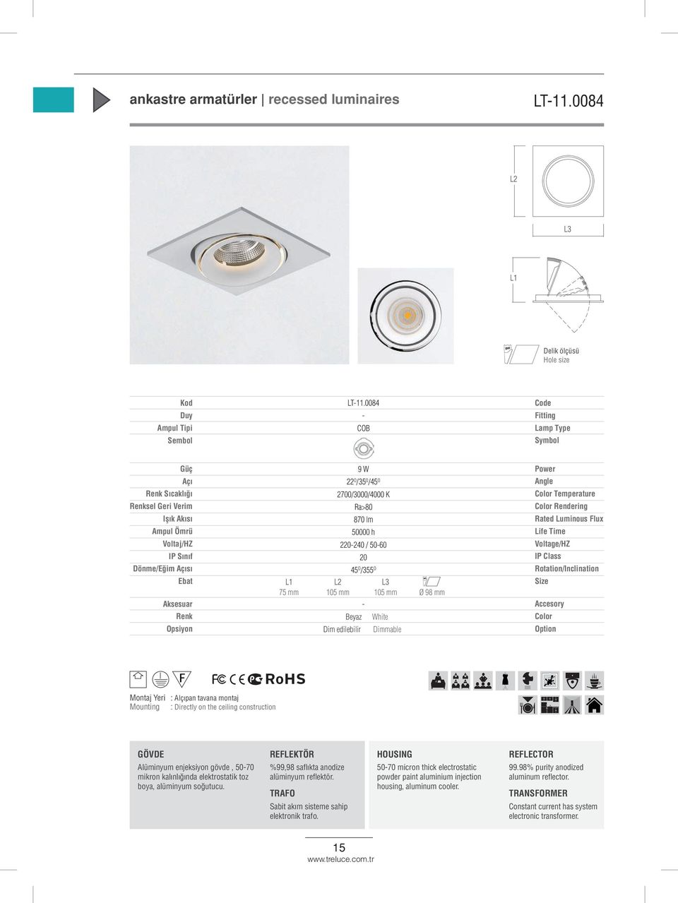 Dim edilebilir Dimmable 410413.