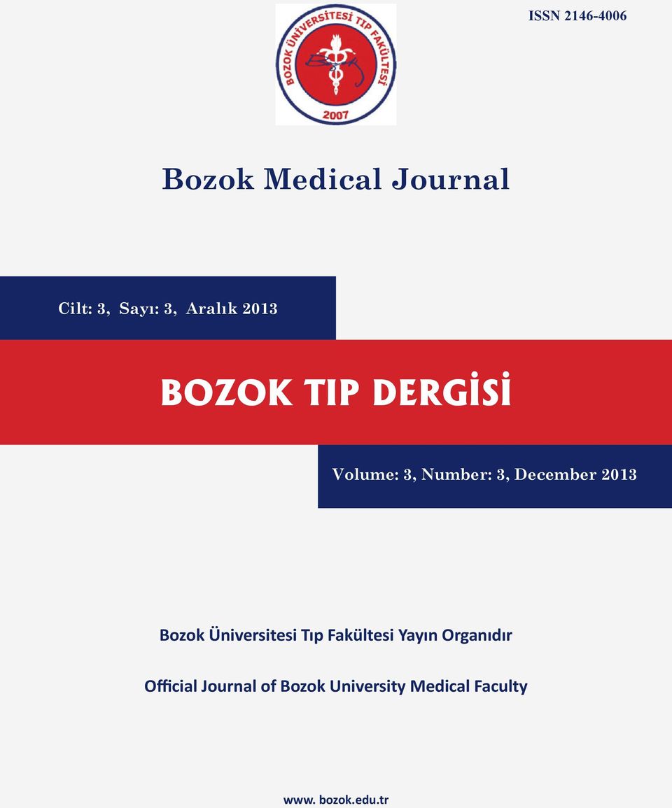 December 2013 Bozok Üniversitesi Tıp Fakültesi Yayın
