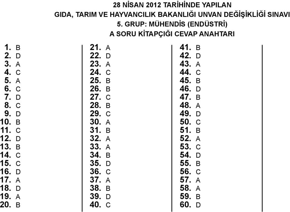 B 14. C 15. C 16. D 17. A 18. D 19. A 20. B 21. A 22. D 23. A 24. C 25. B 26. B 27. C 28. B 29. C 30. A 31. B 32. A 33. A 34.