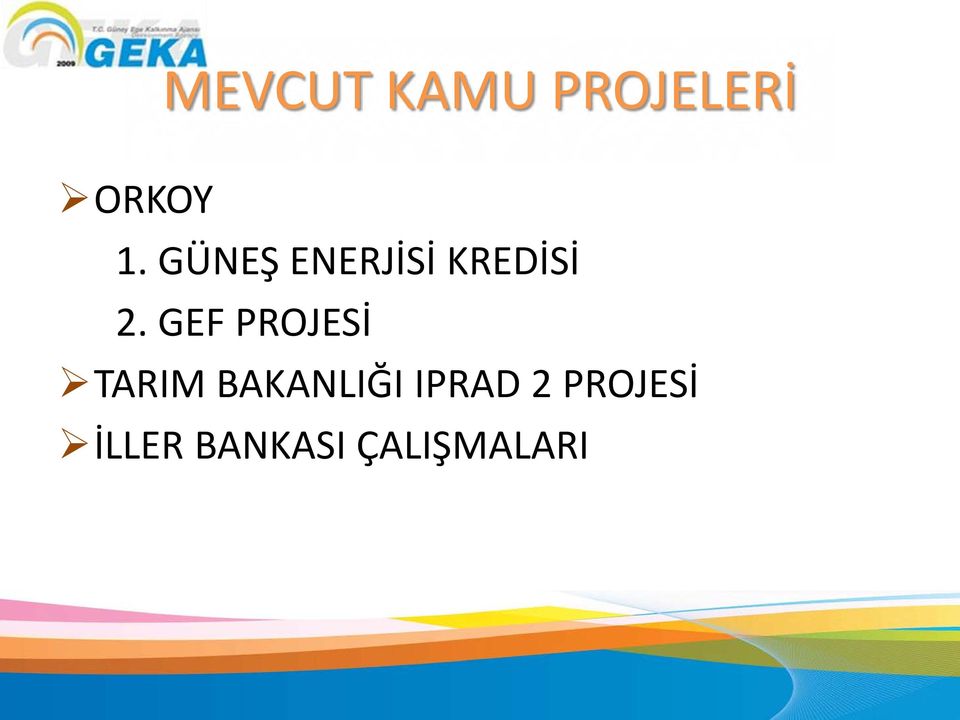 GEF PROJESİ TARIM BAKANLIĞI