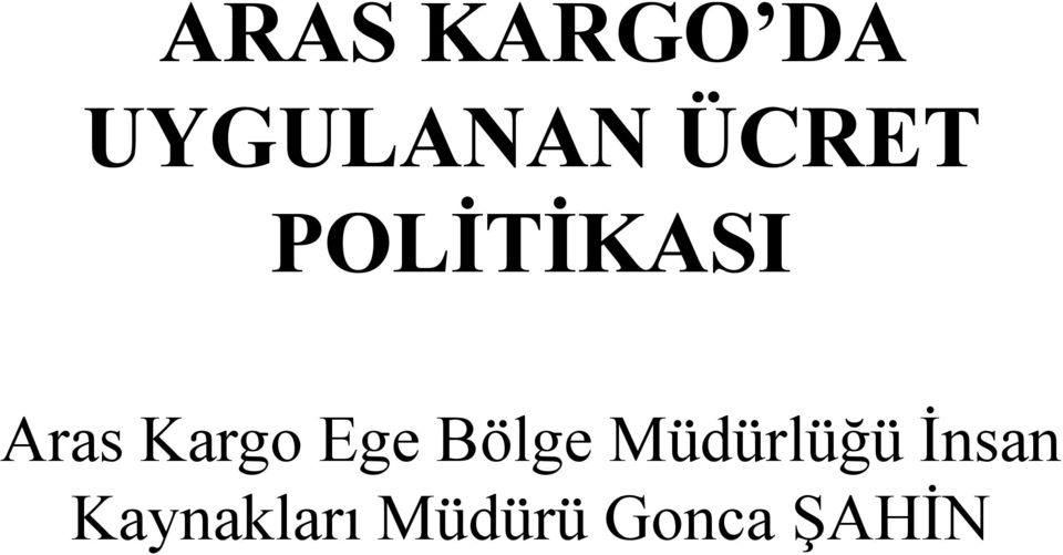 Kargo Ege Bölge Müdürlüğü