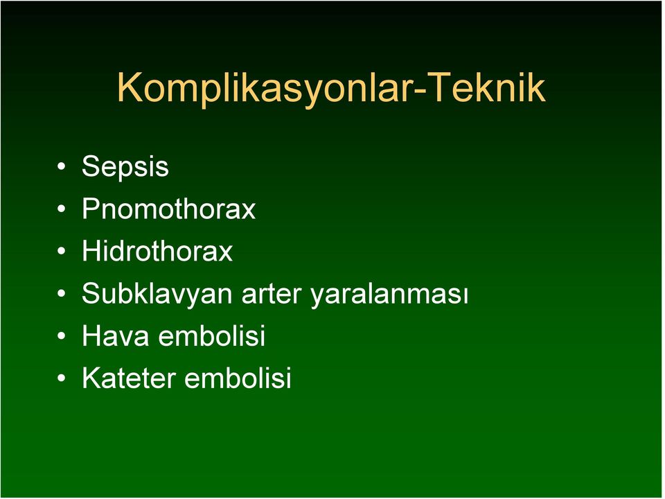 Hidrothorax Subklavyan arter