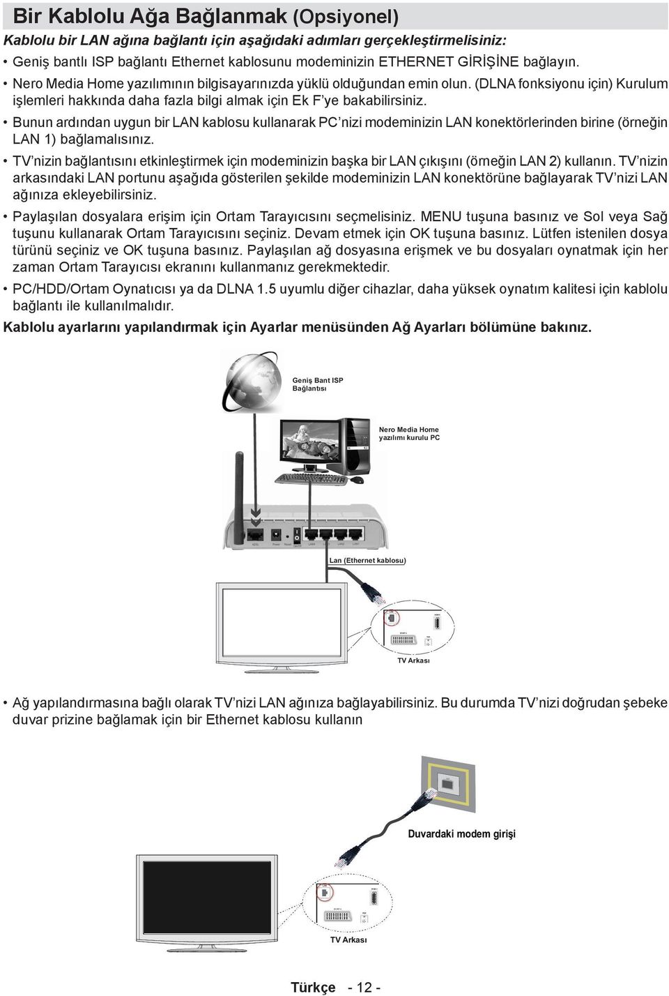 Bunun ardından uygun bir LAN kablosu kullanarak PC nizi modeminizin LAN konektörlerinden birine (örneğin LAN 1) bağlamalısınız.