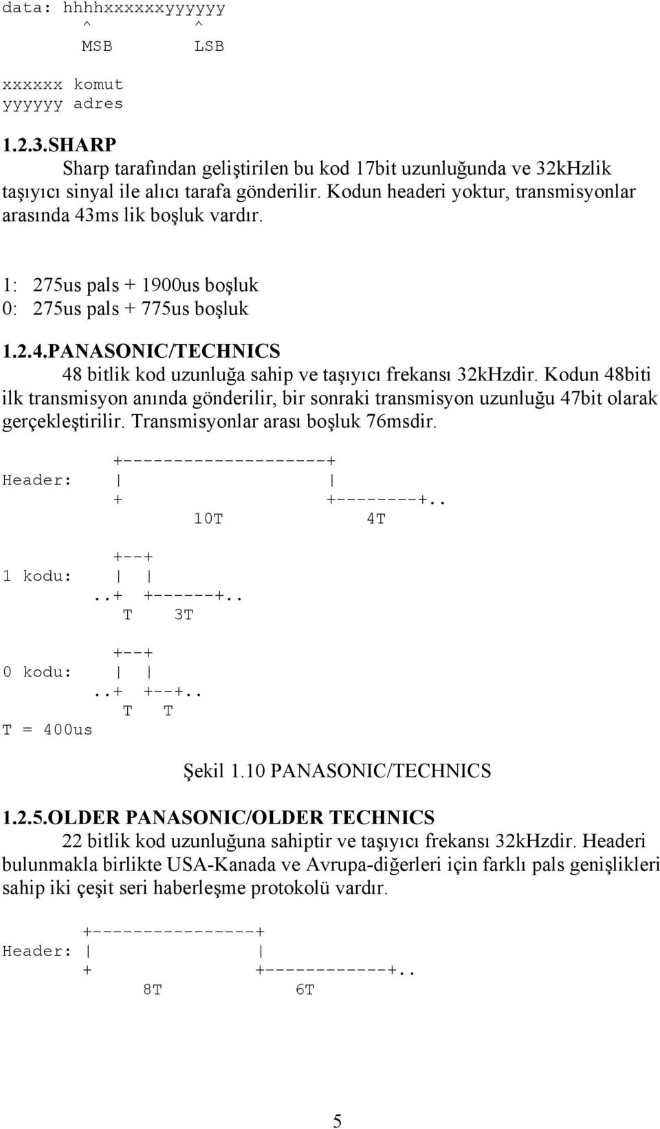 Kodun 48biti ilk transmisyon anında gönderilir, bir sonraki transmisyon uzunluğu 47bit olarak gerçekleştirilir. Transmisyonlar arası boşluk 76msdir. +--------------------+ Header: + +--------+.