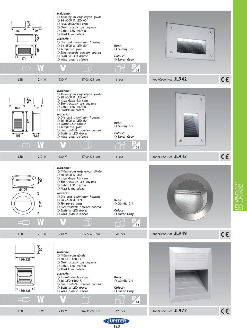 Gri m Silver Gray 54 LED 2.