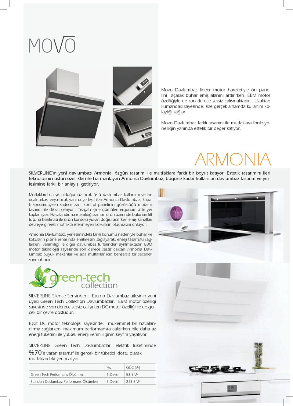 ARMONIA SILVERLINE ın yeni davlumbazı Armonia, özgün tasarımı ile mutfaklara farklı bir boyut katıyor.