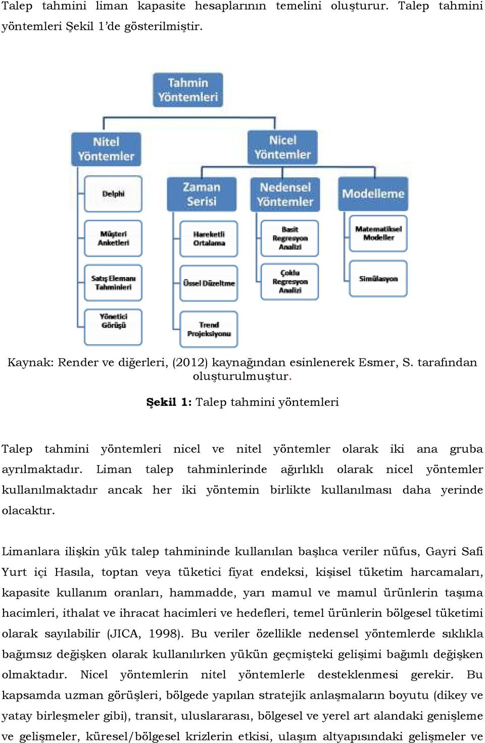 Liman talep tahminlerinde ağırlıklı olarak nicel yöntemler kullanılmaktadır ancak her iki yöntemin birlikte kullanılması daha yerinde olacaktır.