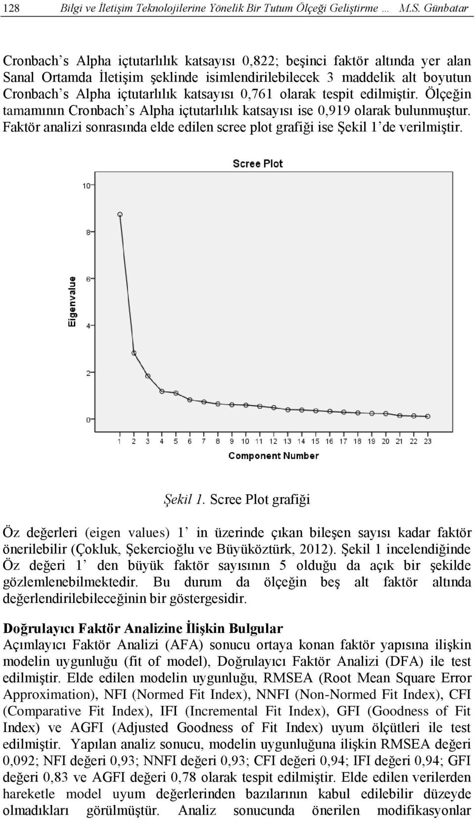 katsayısı 0,761 olarak tespit edilmiştir. Ölçeğin tamamının Cronbach s Alpha içtutarlılık katsayısı ise 0,919 olarak bulunmuştur.