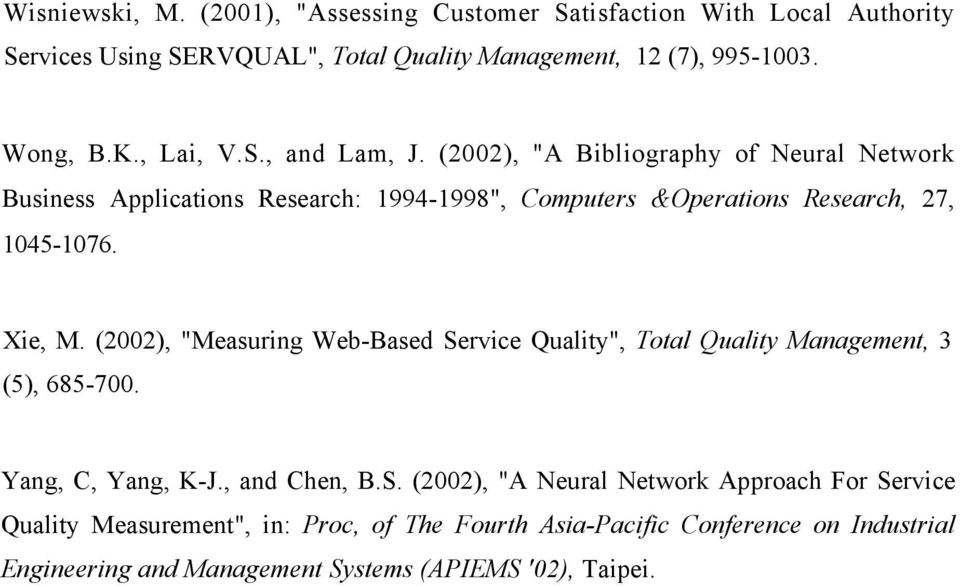 Xie, M. (2002), "Measuring Web-Based Se