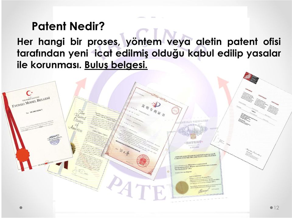 aletin patent ofisi tarafından yeni