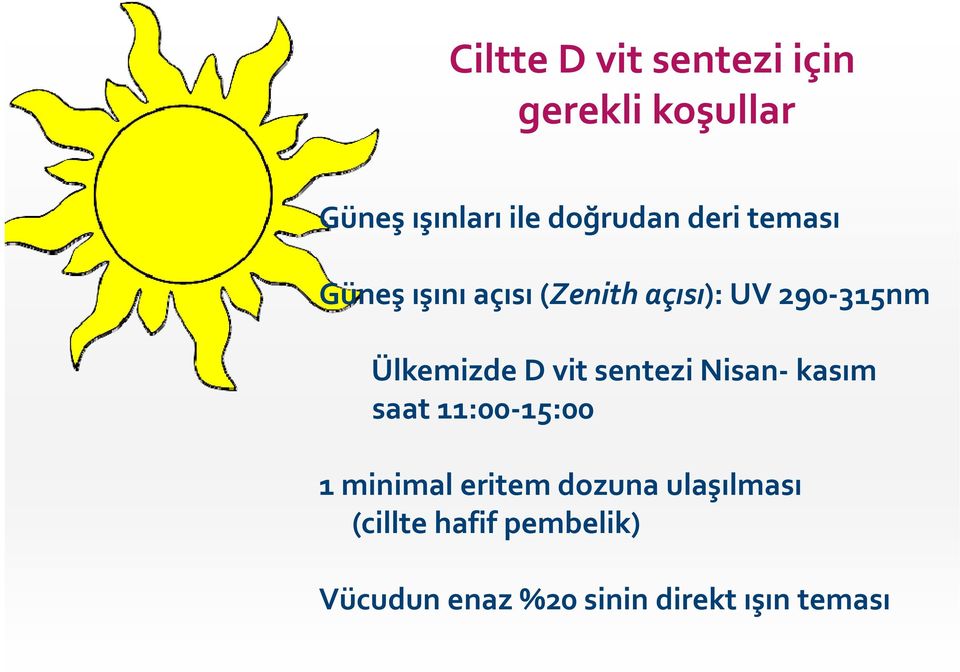 vit sentezi Nisan kasım saat 11:00 15:00 1 minimal eritem dozuna