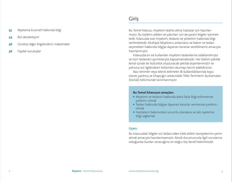 Multiple Miyelomu anlamanız ve bakım ve tedavi seçenekleri hakkında bilgiye dayanan kararlar verebilmeniz amacıyla hazırlanmıştır.