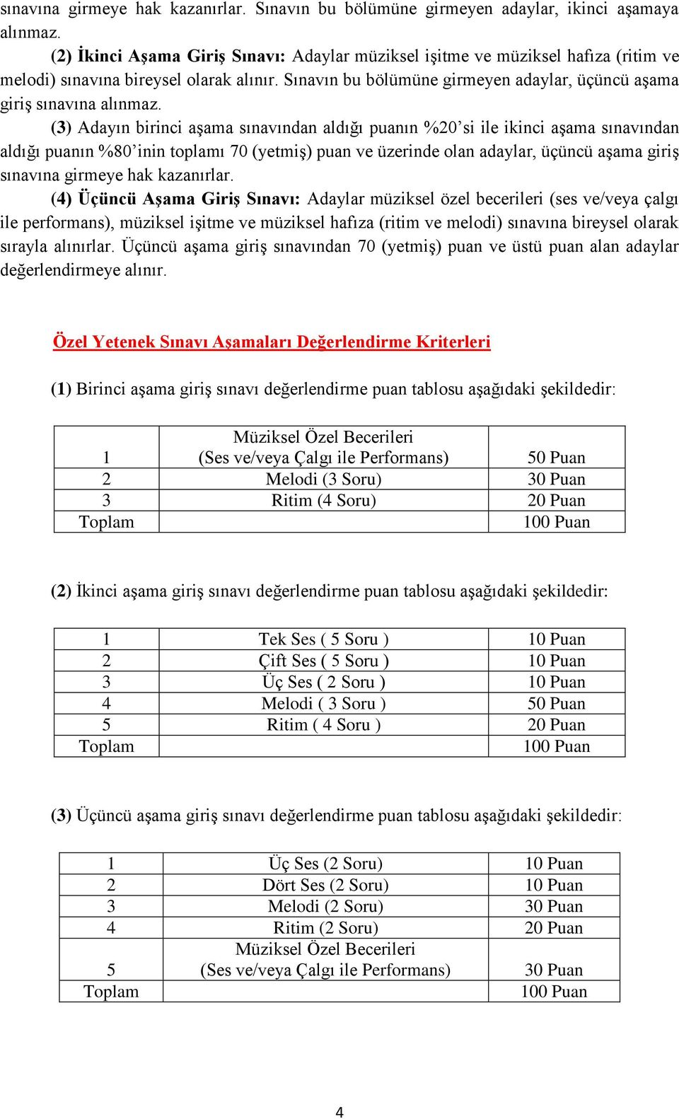 (3) Adayın birinci aşama sınavından aldığı puanın %20 si ile ikinci aşama sınavından aldığı puanın %80 inin toplamı 70 (yetmiş) puan ve üzerinde olan adaylar, üçüncü aşama giriş sınavına girmeye hak