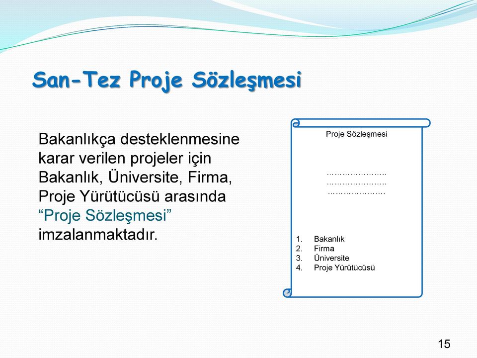 Yürütücüsü arasında Proje Sözleşmesi imzalanmaktadır.