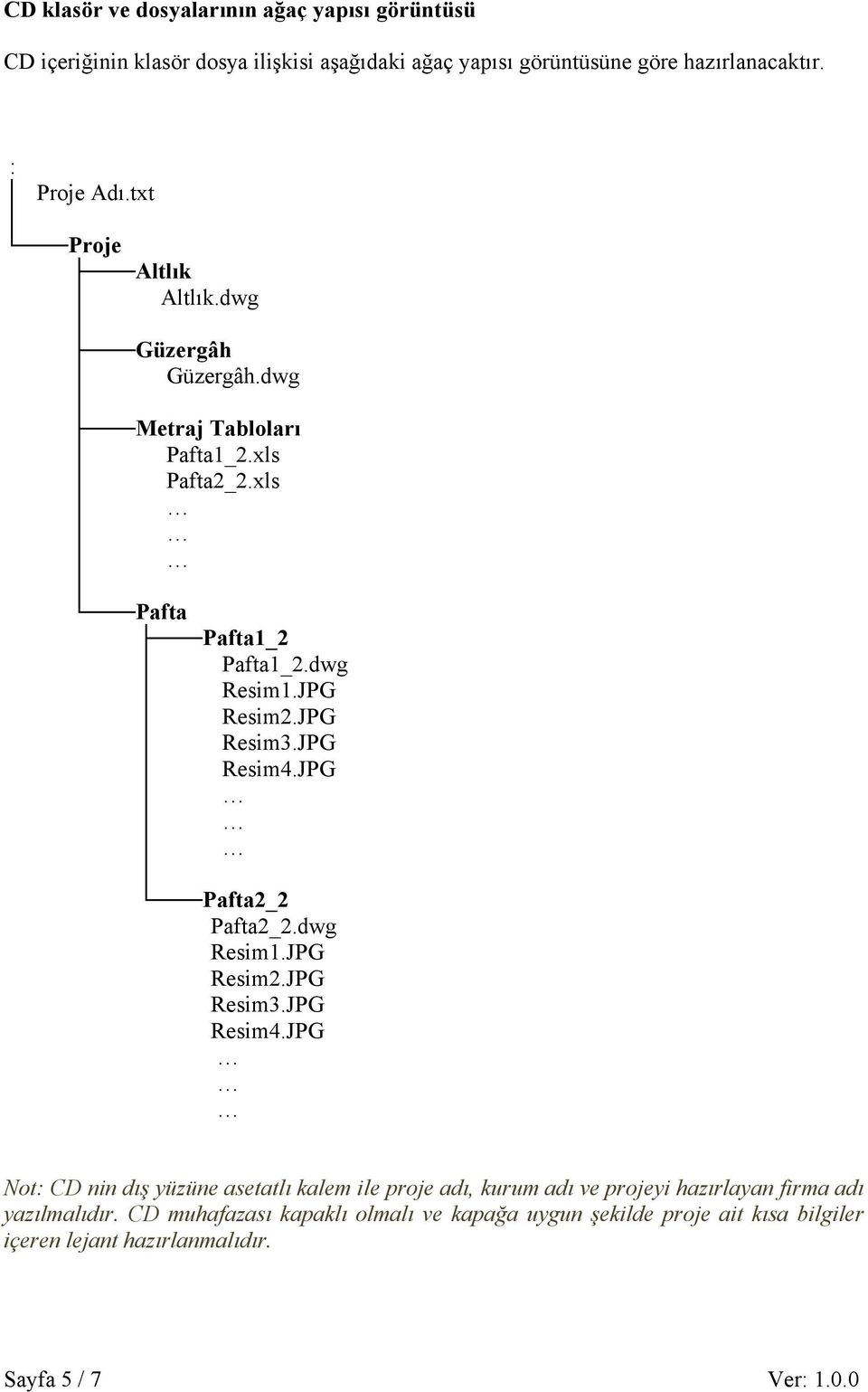 JPG Resim4.JPG Pafta2_2 Pafta2_2.dwg Resim1.JPG Resim2.JPG Resim3.JPG Resim4.JPG Not: CD nin dış yüzüne asetatlı kalem ile proje adı, kurum adı ve projeyi hazırlayan firma adı yazılmalıdır.