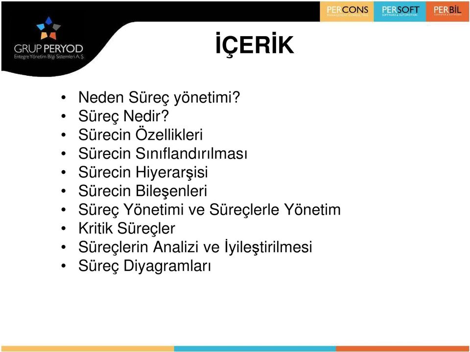 Hiyerarşisi Sürecin Bileşenleri Süreç Yönetimi ve