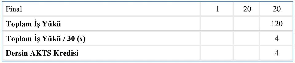 Toplam İş Yükü / 30
