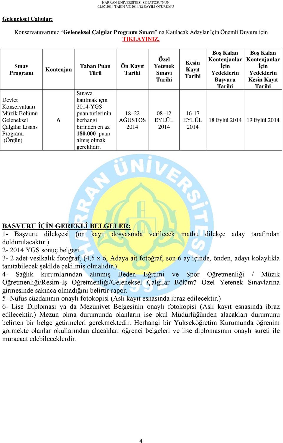 08 12 18 Eylül 19 Eylül BAŞVURU İÇİN GEREKLİ BELGELER: 1- dilekçesi (ön kayıt dosyasında verilecek matbu dilekçe aday tarafından doldurulacaktır.