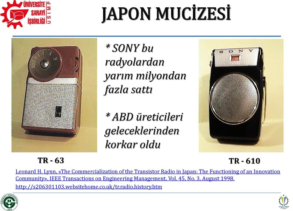 Lynn, «The Commercialization of the Transistor Radio in Japan: The Functioning of an