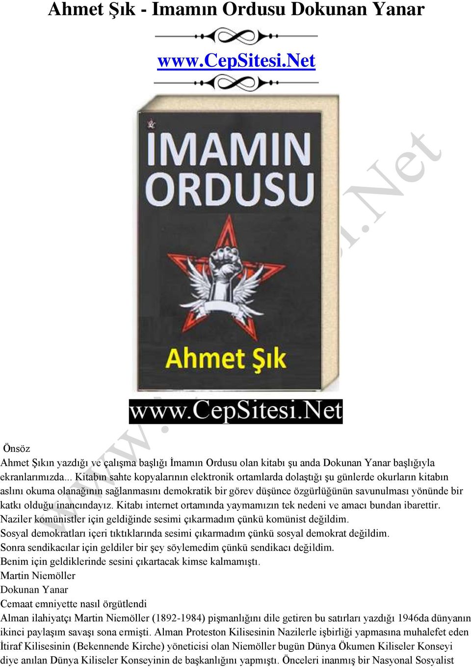 Ahmet Şık - Imamın Ordusu Dokunan Yanar - PDF Ücretsiz indirin