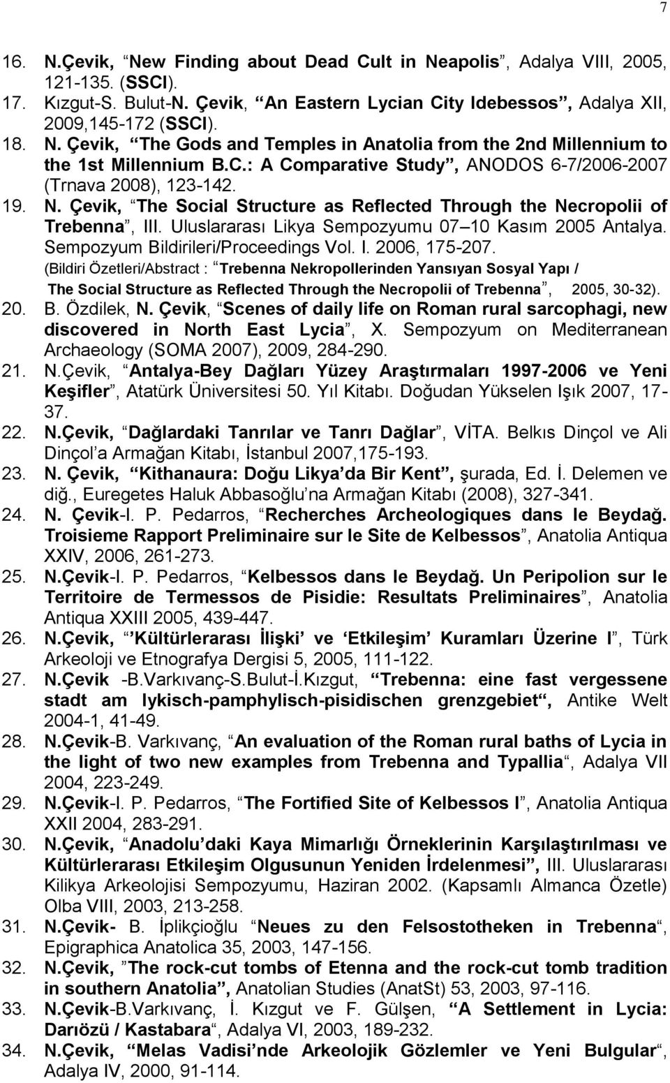 Uluslararası Likya Sempozyumu 07 10 Kasım 2005 Antalya. Sempozyum Bildirileri/Proceedings Vol. I. 2006, 175-207.