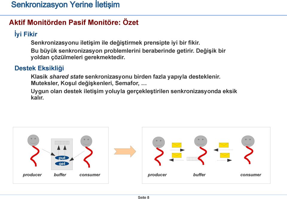 Destek Eksikliği Klasik shared state senkronizasyonu birden fazla yapıyla desteklenir.