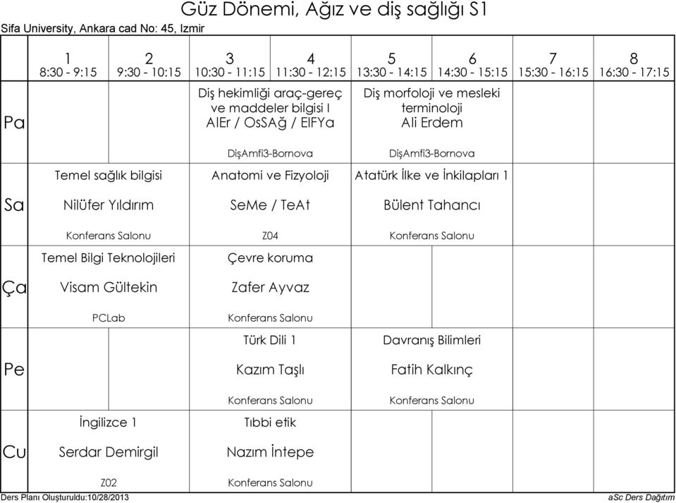 maddeler bilgisi I AlEr / OsSAğ / ElFYa Diş morfoloji ve mesleki