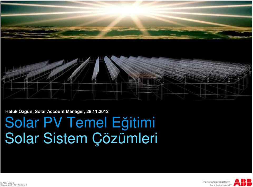 2012 Solar PV Temel E itimi