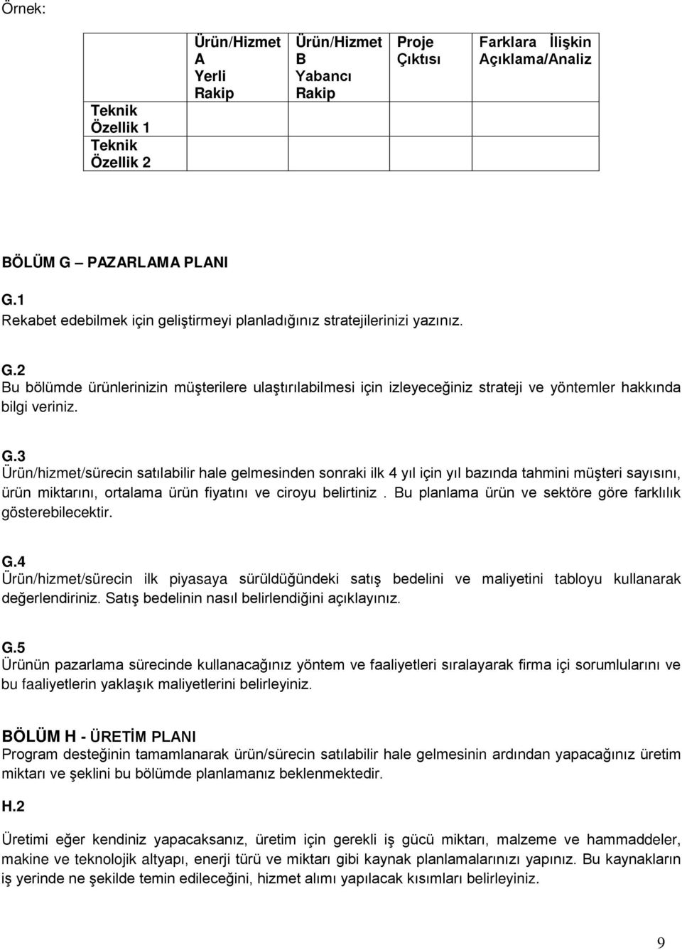 2 Bu bölümde ürünlerinizin müşterilere ulaştırılabilmesi için izleyeceğiniz strateji ve yöntemler hakkında bilgi veriniz. G.