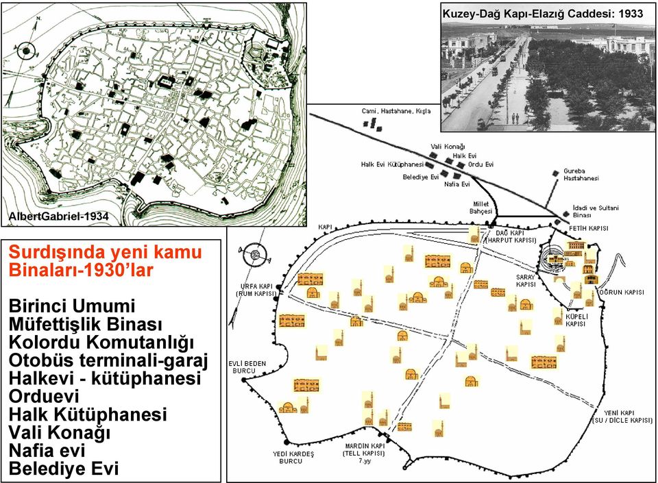 Müfettişlik Binası Kolordu Komutanlığı Otobüs terminali-garaj