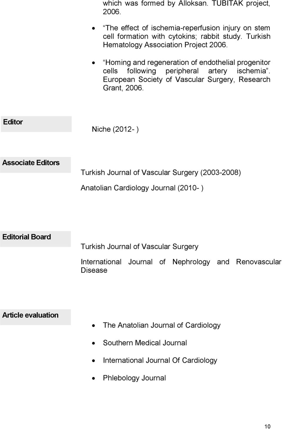 European Society of Vascular Surgery, Research Grant, 2006.