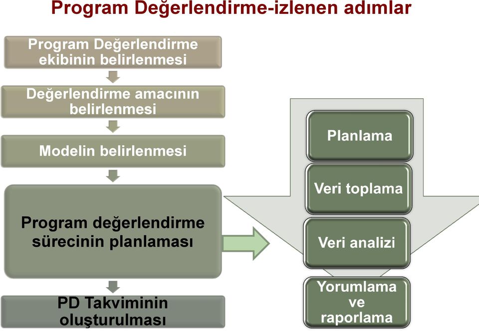 amacının belirlenmesi Modelin belirlenmesi Program