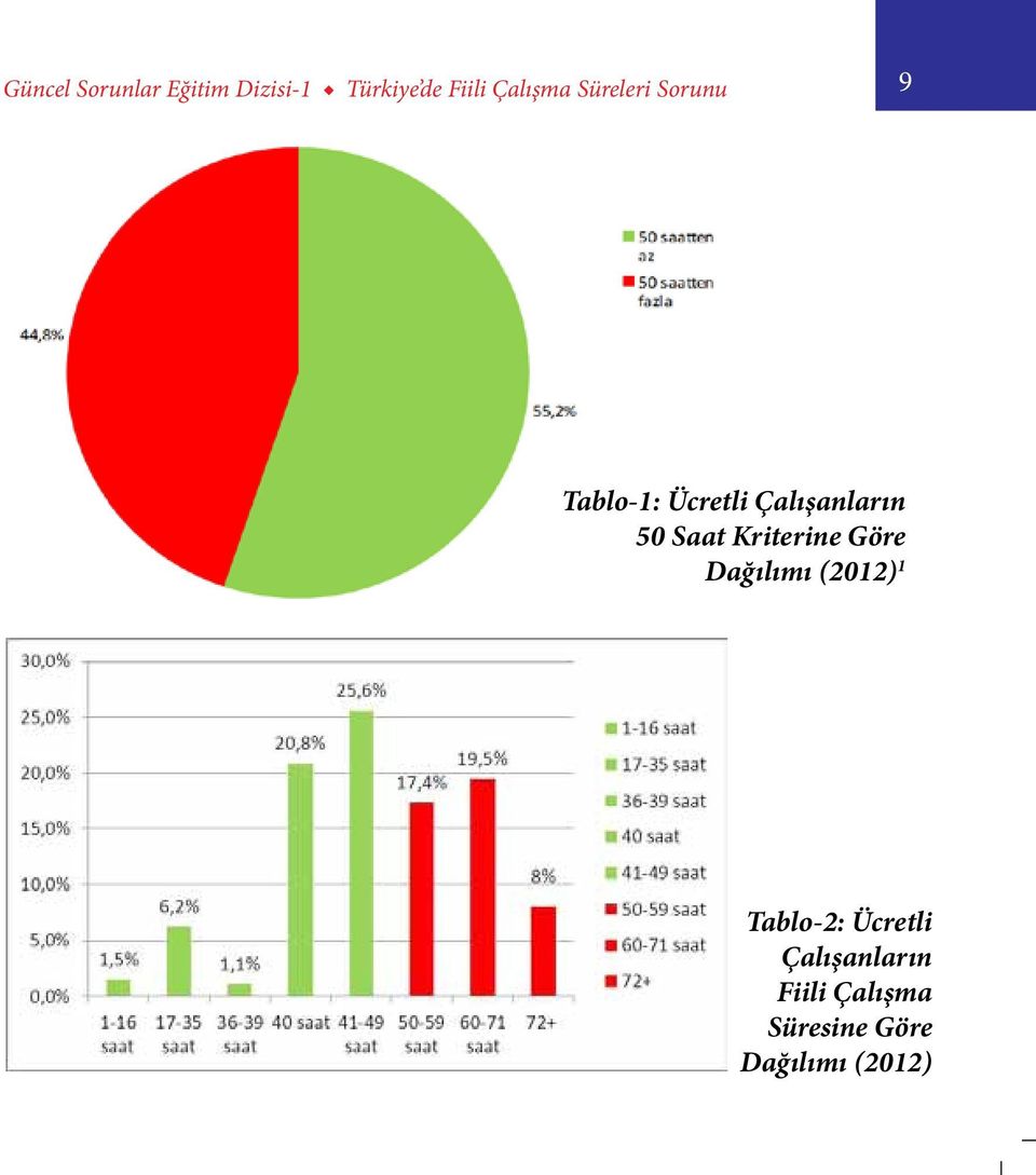 Çalışanların 50 Saat Kriterine Göre Dağılımı (2012) 1