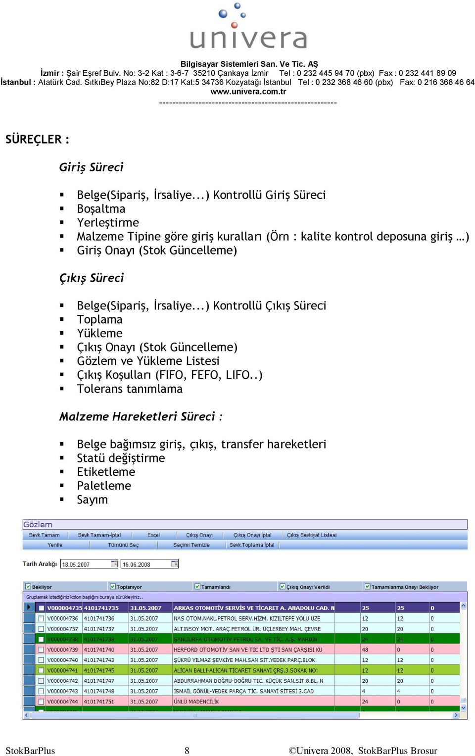 Güncelleme) Çıkış Süreci Belge(Sipariş, İrsaliye.