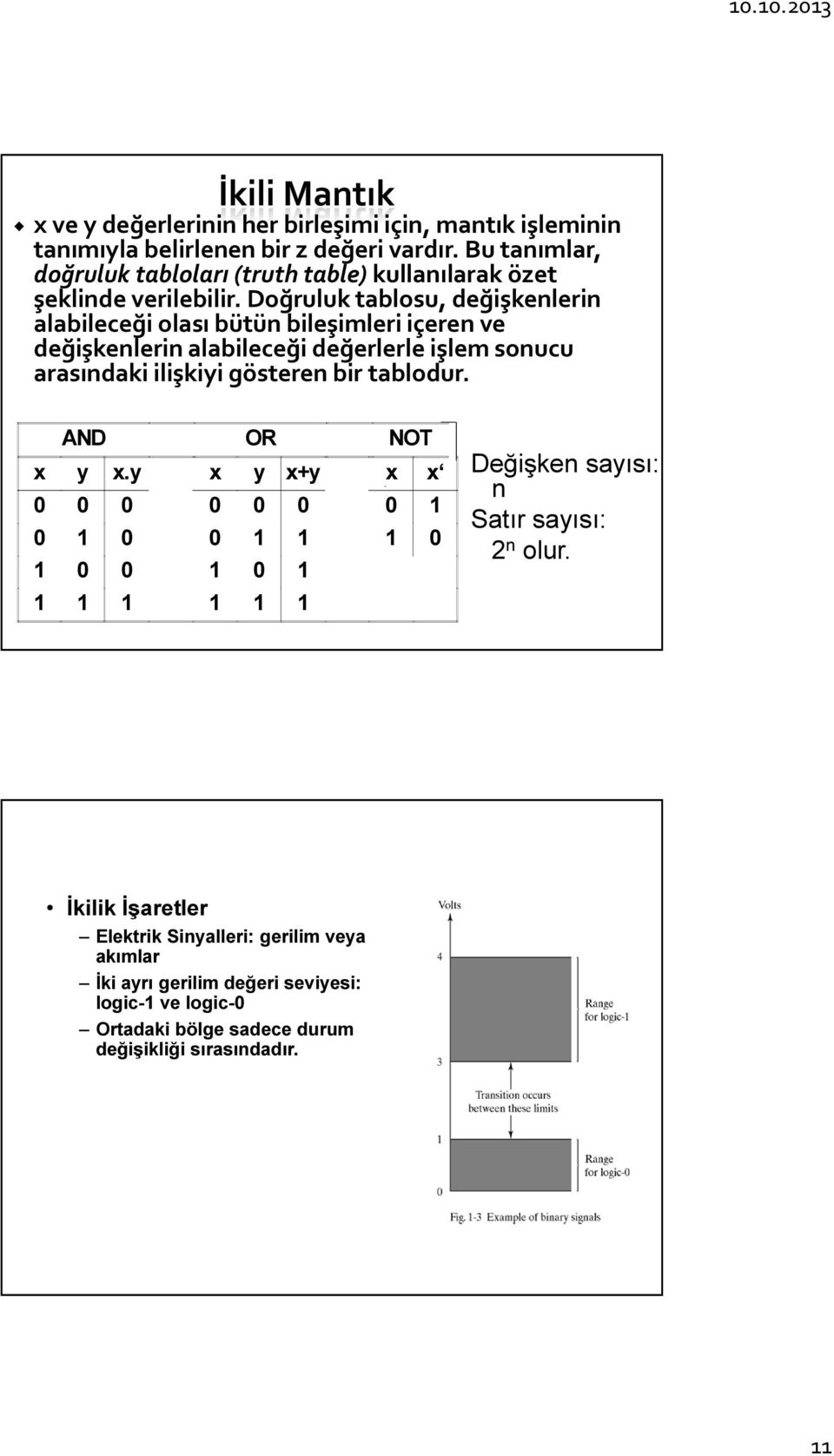 Doğruluk tablosu, değişkenlerin alabileceği olası bütün bileşimleri içeren ve değişkenlerin alabileceği değerlerle işlem sonucu arasındaki ilişkiyi gösteren bir