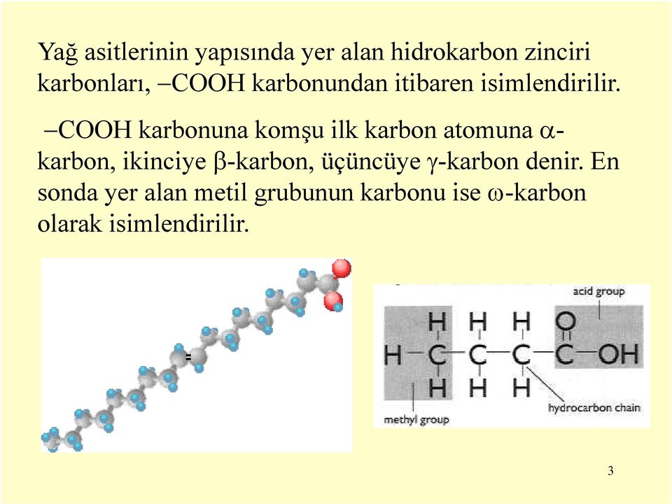 i ili COOH karbonuna komşu ilk karbon atomuna α- karbon, ikinciye