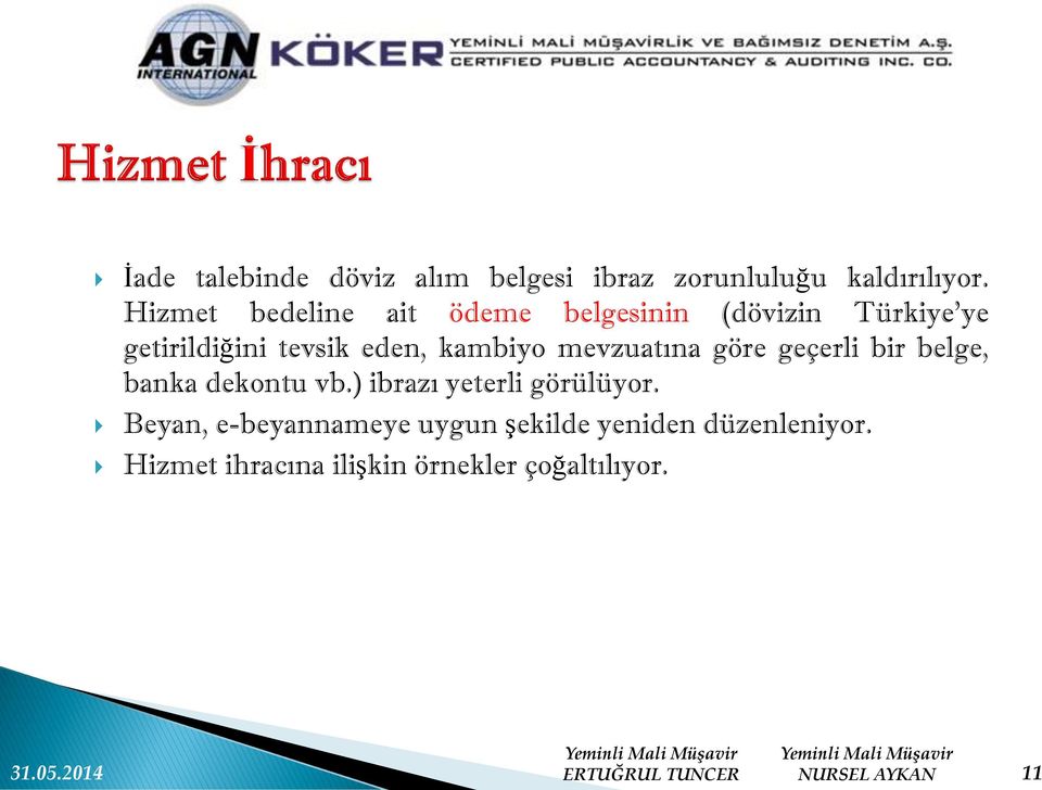 kambiyo mevzuatına göre geçerli bir belge, banka dekontu vb.) ibrazı yeterli görülüyor.