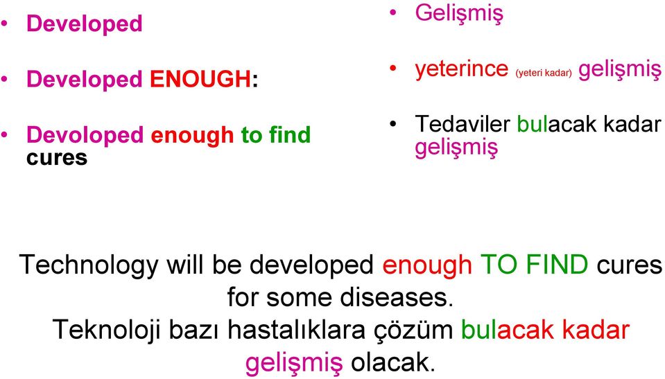 gelişmiş Technology will be developed enough TO FIND cures for