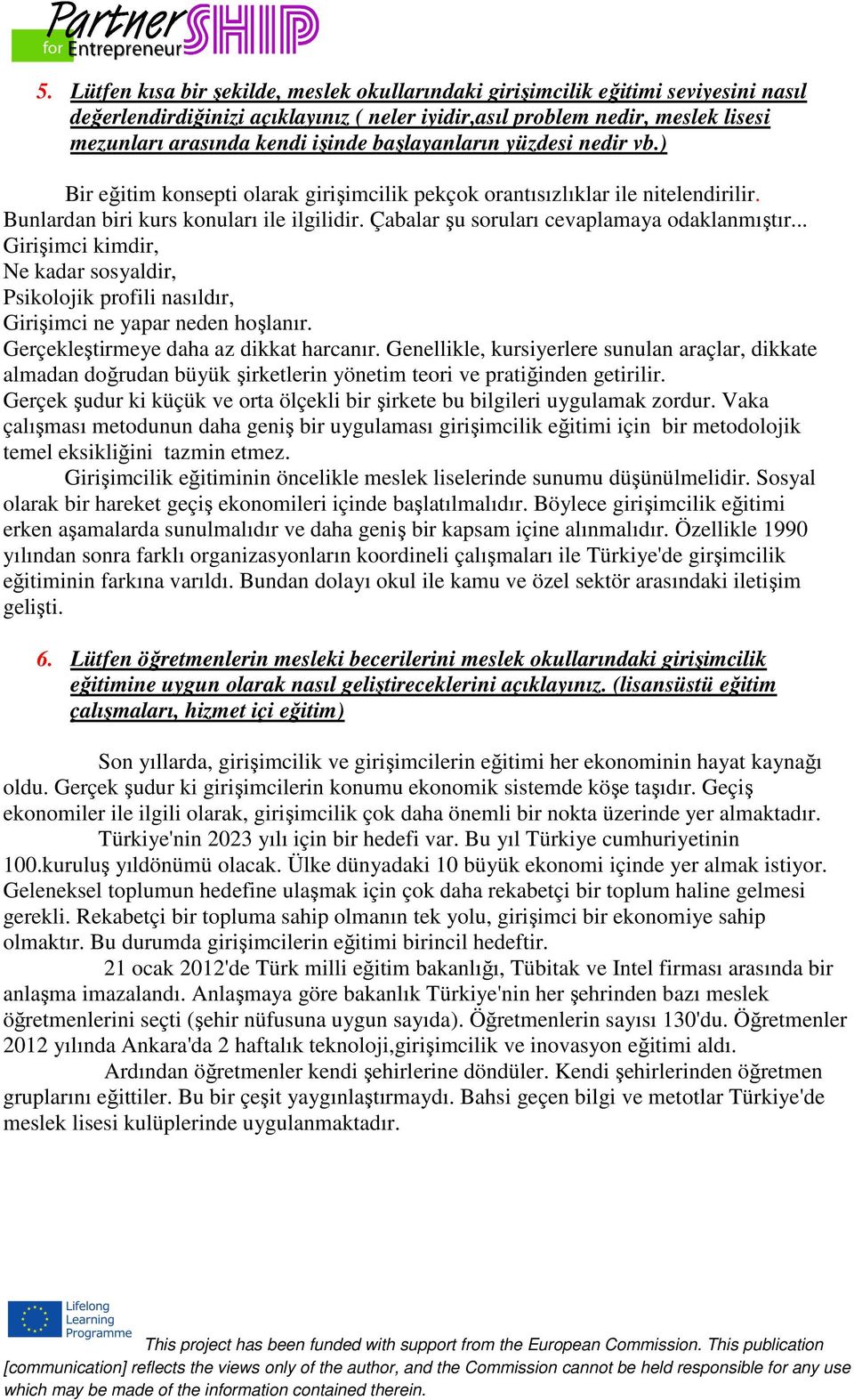 Çabalar şu soruları cevaplamaya odaklanmıştır... Girişimci kimdir, Ne kadar sosyaldir, Psikolojik profili nasıldır, Girişimci ne yapar neden hoşlanır. Gerçekleştirmeye daha az dikkat harcanır.