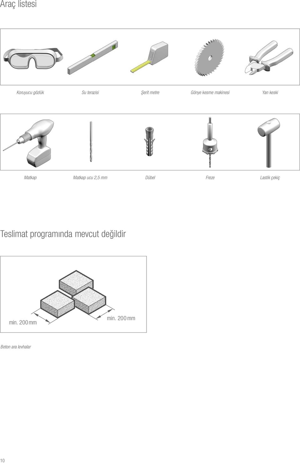 mm Dübel Freze Lastik çekiç Teslimat programında