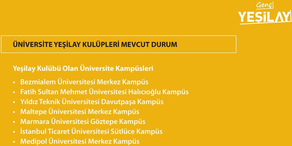 Yıldız Teknik Üniversitesi Davutpaşa Kampüs Maltepe Üniversitesi Merkez Kampüs Marmara