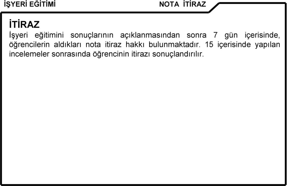 aldıkları nota itiraz hakkı bulunmaktadır.