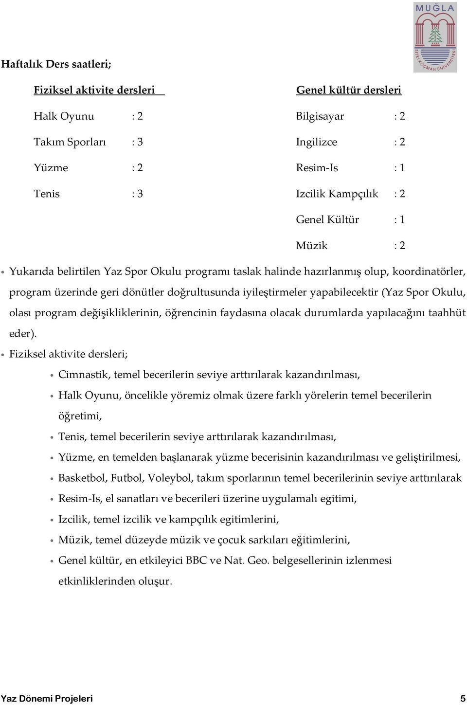 Okulu, olası program değişikliklerinin, öğrencinin faydasına olacak durumlarda yapılacağını taahhüt eder).